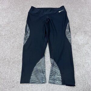 Nike Dri-Fit Leggings Black White Capri Women’s Small